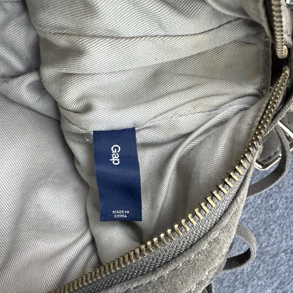 GAP 100% Cow Suede Fringe Hobo Shoulder Bag Boho Western Taupe - Picture 5 of 13